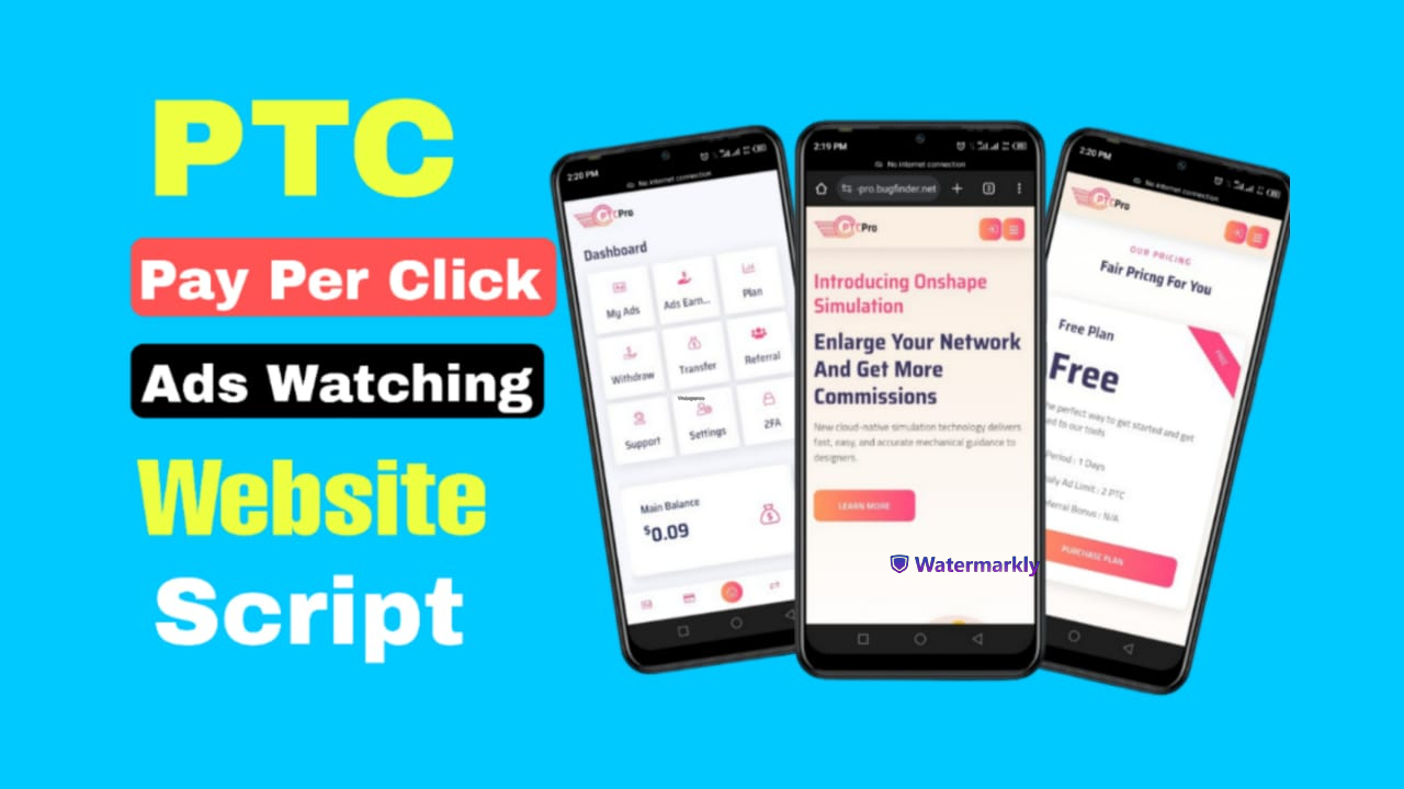 PTC ( Pay Per Click ) Ads Watching Website Script 2034 - PtcPro Script