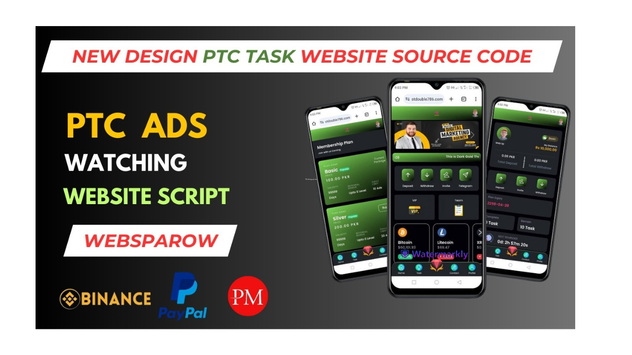 New Ptc Task Website Script - Ads watching Website Script