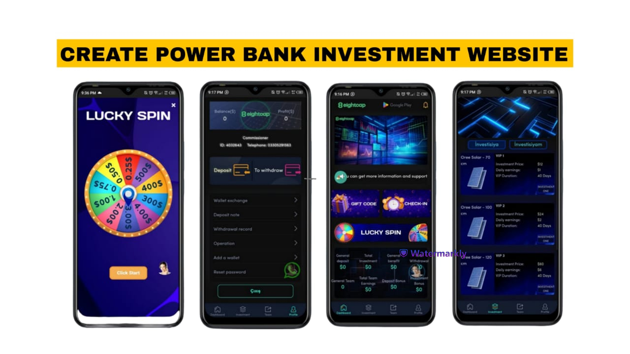 Spin wheel investment website script 2024 - earning website script