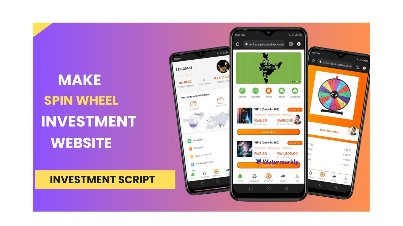 Spin Wheel Investment Website Script