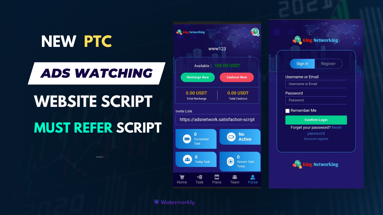 Ptc Ads Watching Website  - Must Refer App Script 2023