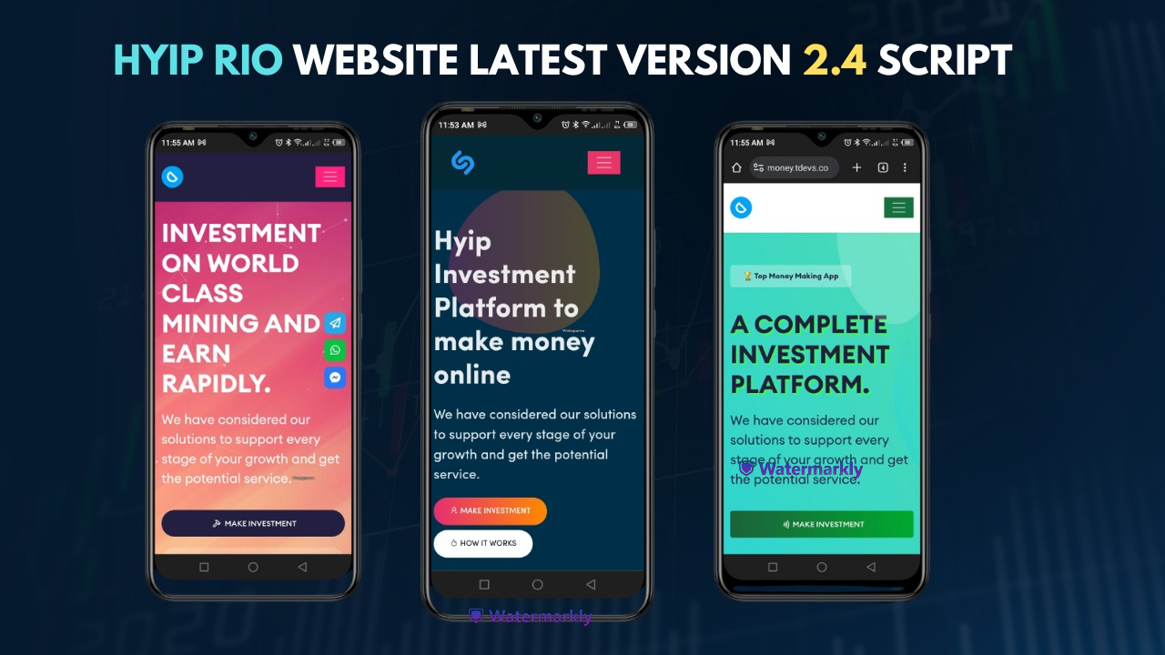 Hyip Rio Website Latest Version 2.4 Script 2024 - 3 Templates