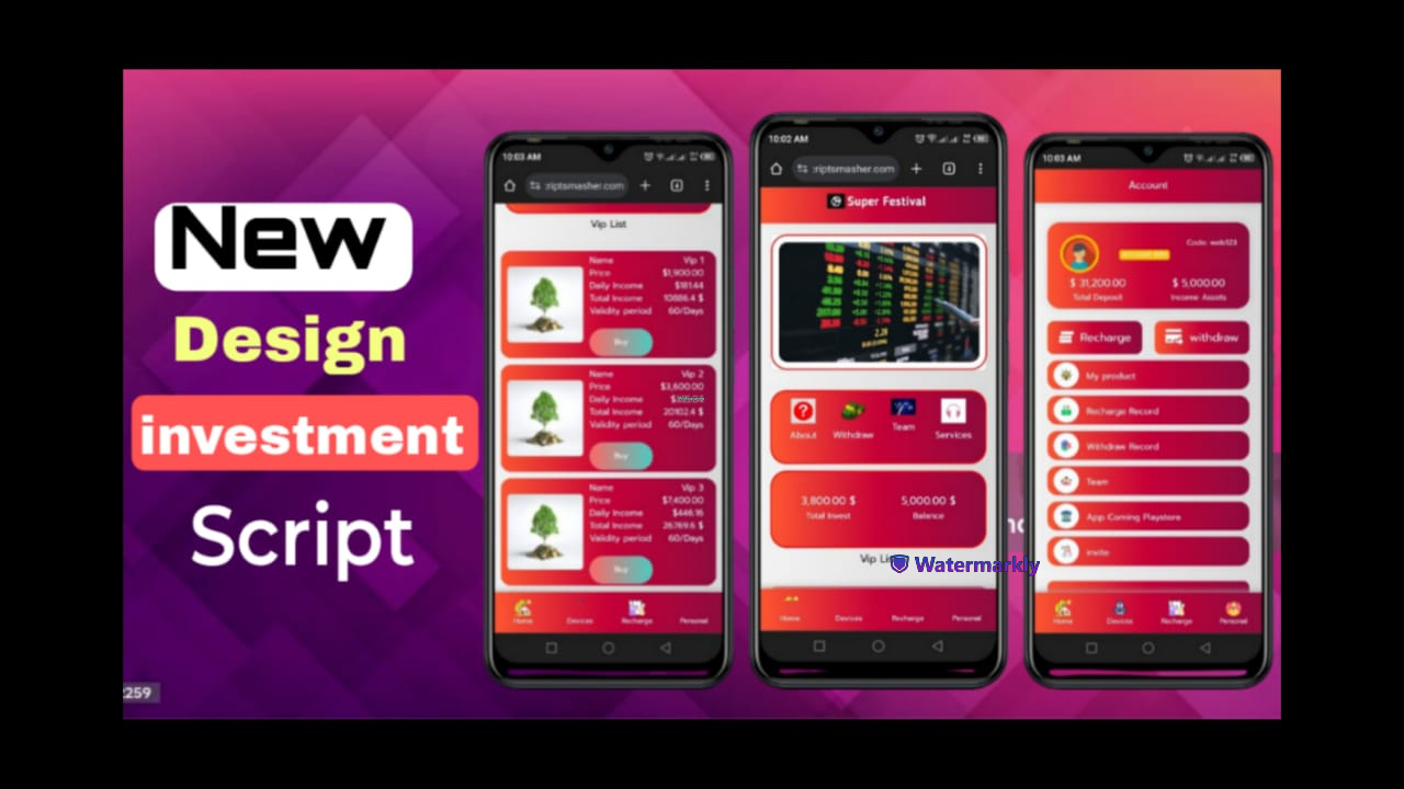 new investment and mining website script 2024