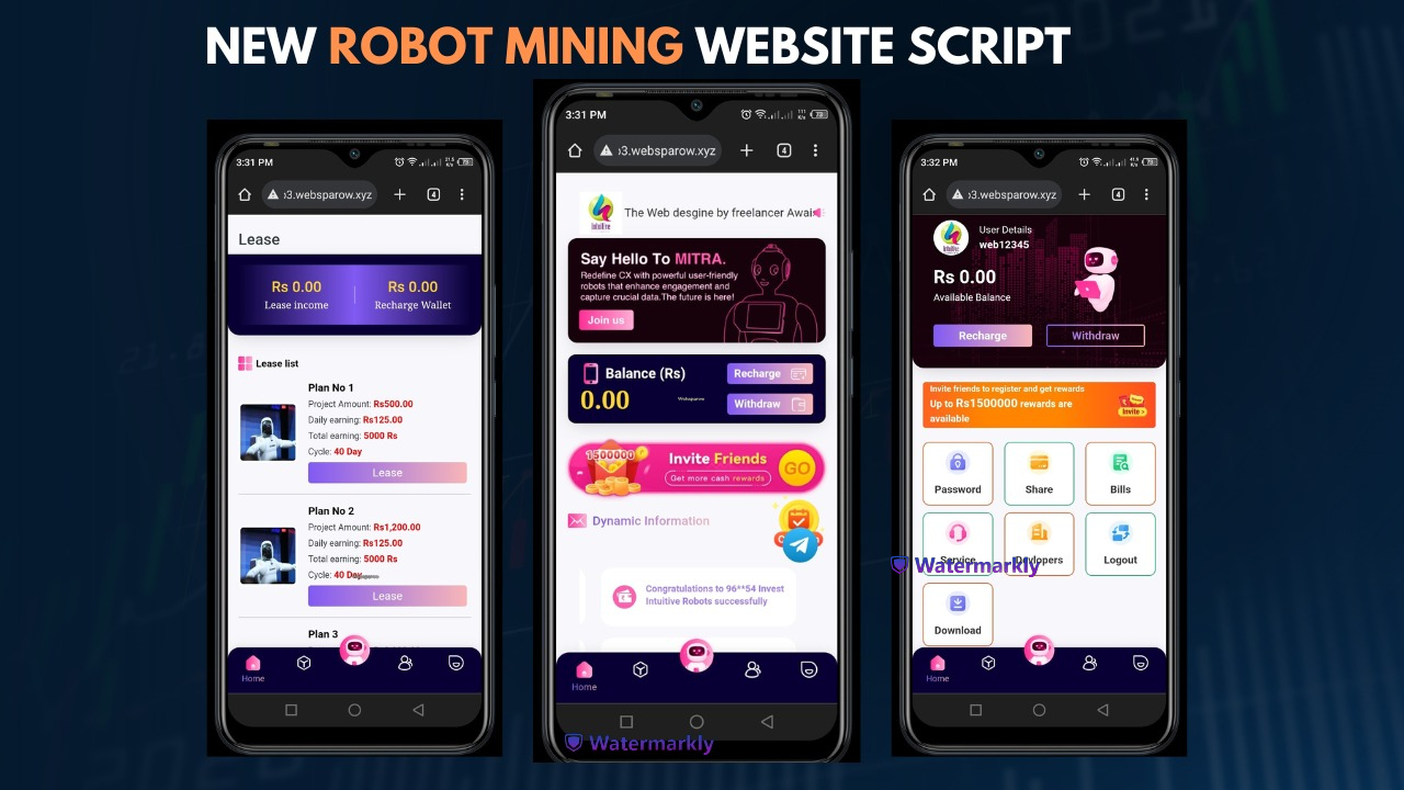 New Robot Mining App Script - Mining Website 2024